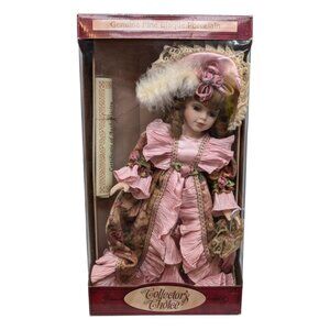 DanDee Collectors Choice Doll Hand Painted Bisque Porcelain Hat Dress Victorian